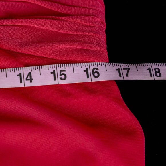 👗 Alex Evenings One-Shoulder Gown 💕 Coral Red – Size 14 - Picture 8 of 13